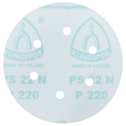 DISCO DE LIXA C/ VELCRO 150MM (6") ROQUITE PS22K GLS3 KLINGSPOR 100157 G220 - VERMELHA