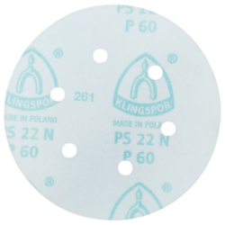DISCO DE LIXA COM VELCRO 150MM (6") ROQUITE PS22K GLS3 KLINGSPOR 86634 G60 - VERMELHA