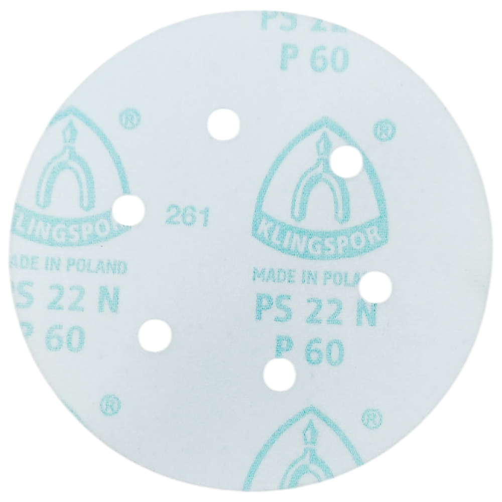 DISCO DE LIXA COM VELCRO 150MM (6") ROQUITE PS22K GLS3 KLINGSPOR 86634 G60 - VERMELHA