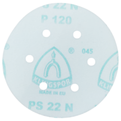 DISCO DE LIXA COM VELCRO 150MM (6") ROQUITE PS22K GLS3 KLINGSPOR 86636 G120 - VERMELHA