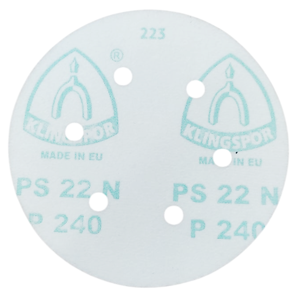 DISCO DE LIXA COM VELCRO 150MM (6") ROQUITE PS22K GLS3 KLINGSPOR 97778 G240 - VERMELHA