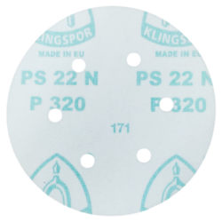 DISCO DE LIXA COM VELCRO 150MM (6") ROQUITE PS22K GLS3 KLINGSPOR 97779 G320 - VERMELHA