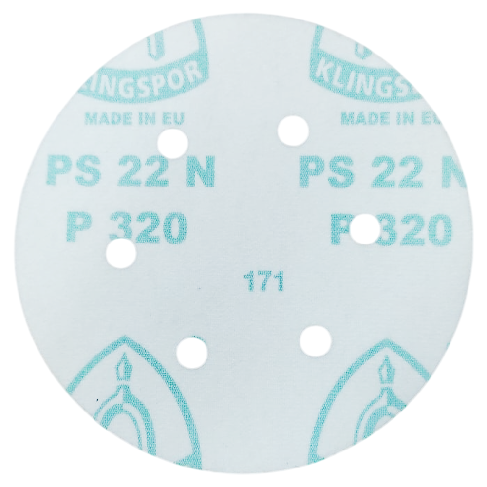 DISCO DE LIXA COM VELCRO 150MM (6") ROQUITE PS22K GLS3 KLINGSPOR 97779 G320 - VERMELHA