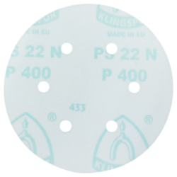 DISCO DE LIXA COM VELCRO 150MM (6") ROQUITE PS22K GLS3 KLINGSPOR 128356 G400 - VERMELHA