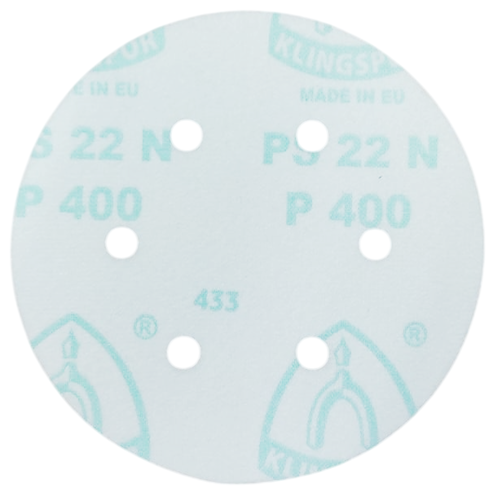 DISCO DE LIXA COM VELCRO 150MM (6") ROQUITE PS22K GLS3 KLINGSPOR 128356 G400 - VERMELHA