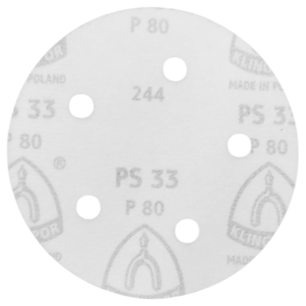 DISCO DE LIXA COM VELCRO 125MM (5") ROQUITE PS33 KLINGSPOR 240593 G80