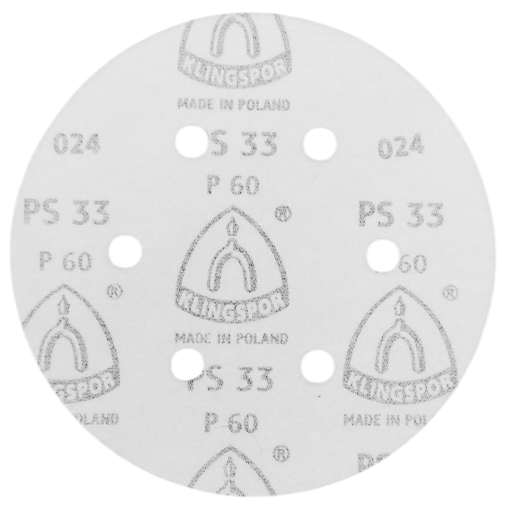 DISCO DE LIXA COM VELCRO 150MM (6") ROQUITE PS33 KLINGSPOR 147124 G60