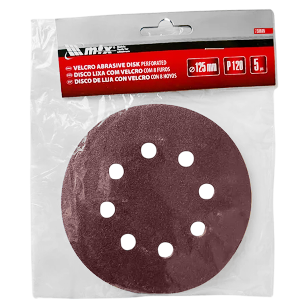 DISCO DE LIXA COM VELCRO 125MM (5") ROQUITE MTX 738069 G120 - COM FURO - Imagem 2