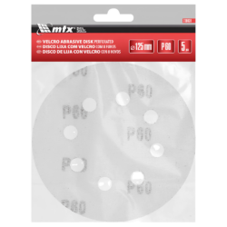 DISCO DE LIXA COM VELCRO 125MM (5") ROQUITE MTX 738039 G60 - COM FURO