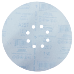 DISCO DE LIXA COM VELCRO 225MM (9") A257 G150 PARA LIXADEIRA DE TETO NORTON 78072701520 - CAIXA COM 10 UNIDADE