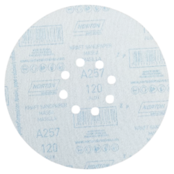 DISCO DE LIXA COM VELCRO 225MM (9") A257 G120 PARA LIXADEIRA DE TETO NORTON 78072701519 - CAIXA COM 10 UNIDADE