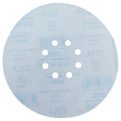 DISCO DE LIXA COM VELCRO 225MM (9") A257 G80 PARA LIXADEIRA DE TETO NORTON 78072701517 - CAIXA COM 10 UNIDADE
