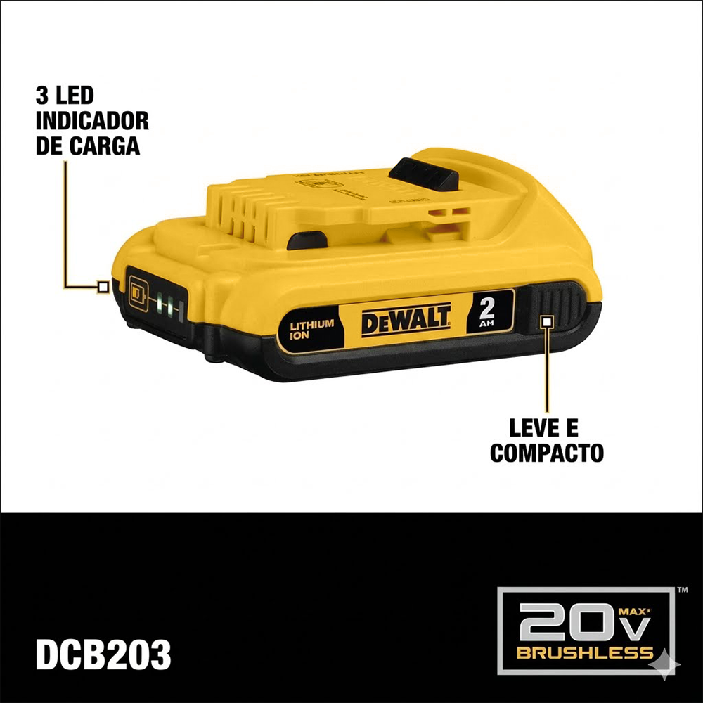 COMBO KIT MARTELETE SDS-PLUS DCH133 + PARAFUSADEIRA DE IMPACTO 1/4" DCF7871 A BATERIA 20V + MALETETA TSTAK DEWALT DCK260D1P1TBR - Imagem 5