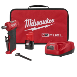 RETIFICA ANGULAR 1/4" A BATERIA 12V M12 FUEL MILWAUKEE 3485-159N - COM 01 BATERIA 2.0AH, CARREGADOR BIVOLT E BOLSA