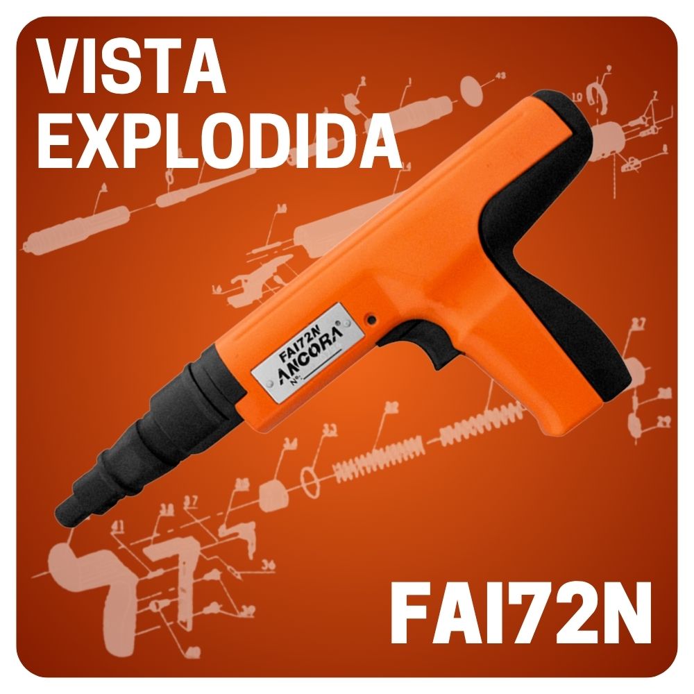 VISTA EXPLODIDA PEÇAS PISTOLA ANCORA FAI72N