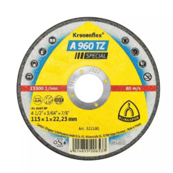 DISCO DE CORTE KLINGSPOR 322180 115X1X22.23 (4.1/2X3/64X7/8) A960TZ