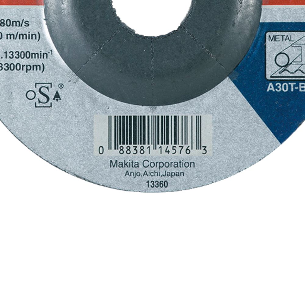 DISCO DE CORTE E DESBASTE MAKITA A-83593 115X3X22.23 (4.1/2X1/8X7/8) CENTRO DEPRIMIDO - Imagem 3