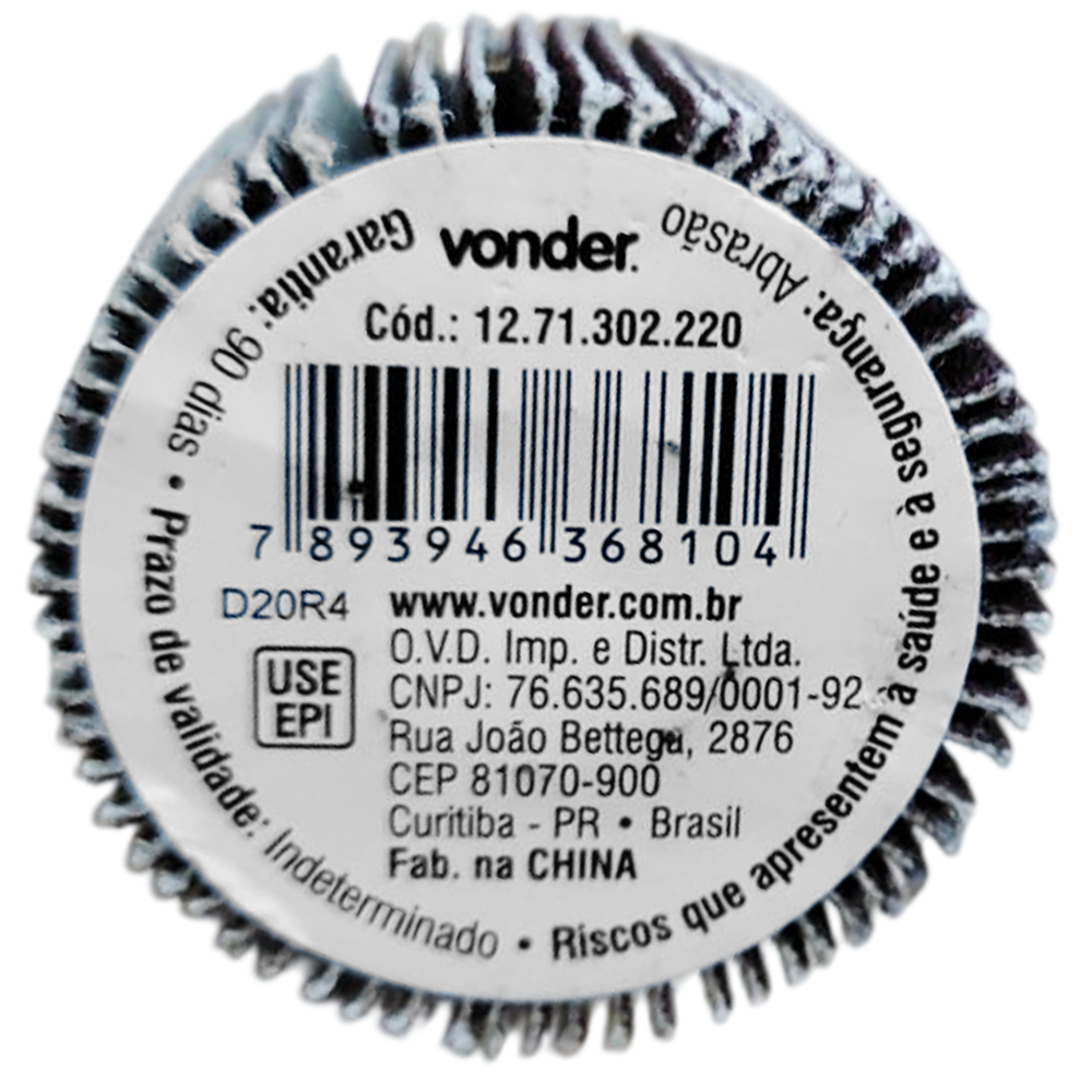 RODA DE LIXA MINIKONTOUR COM HASTE 30X20X6MM G220 VONDER 127132220 1271302220 - Imagem 2