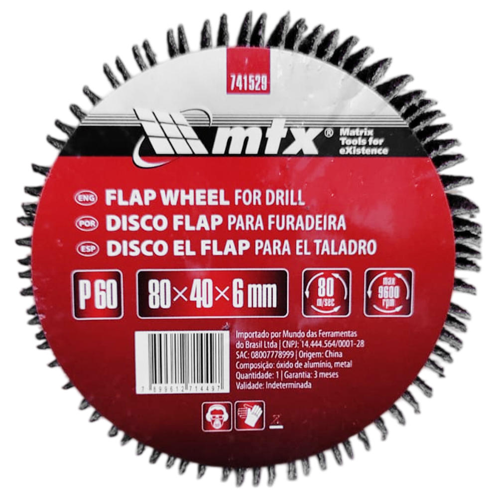 RODA DE LIXA MINIKONTOUR COM HASTE 80X30X6MM G60 MTX 741429 - Imagem 2