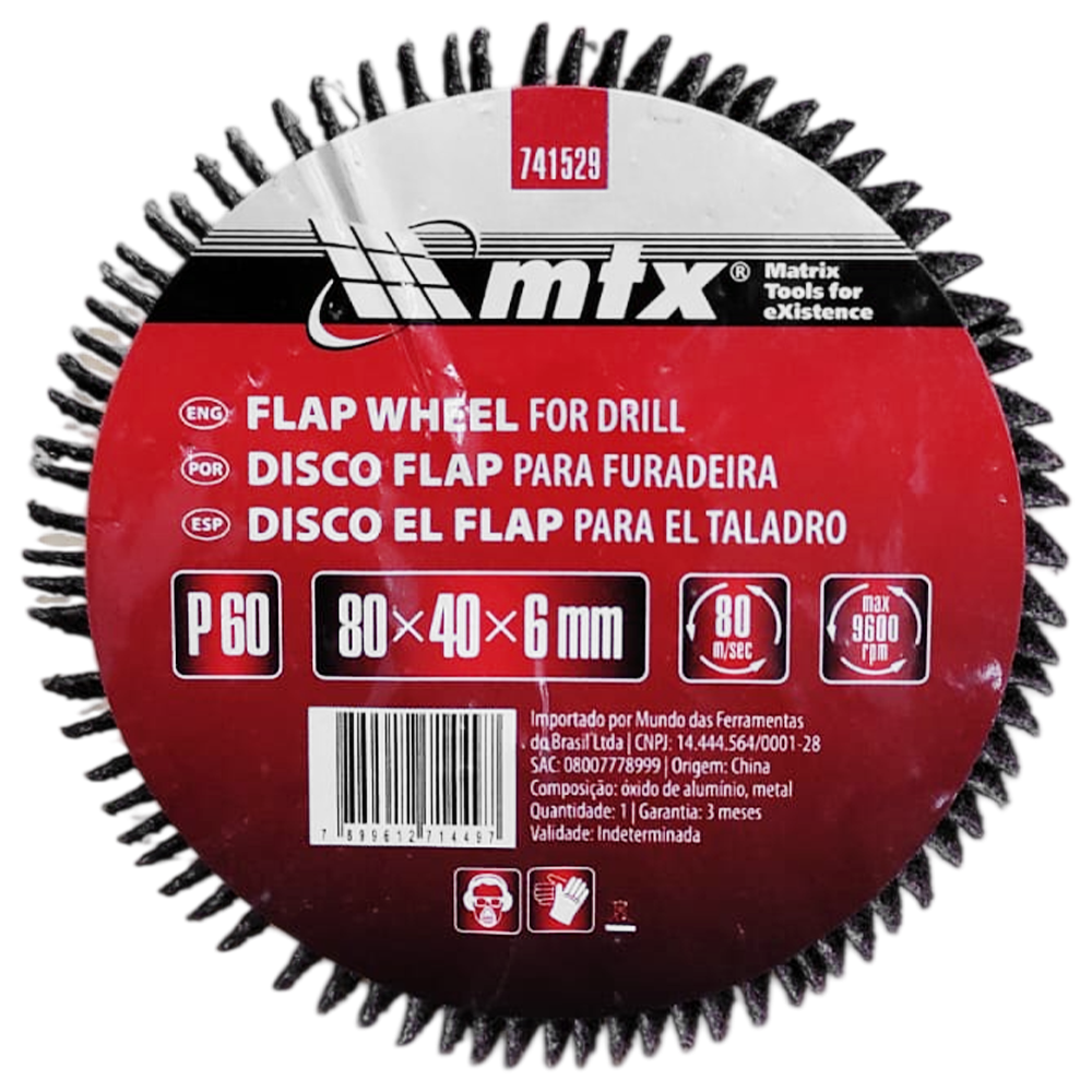 RODA DE LIXA MINIKONTOUR COM HASTE 80X40X6MM G60 MTX 741529 - Imagem 2