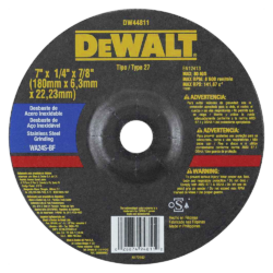 DISCO DE DESBASTE DEWALT DW44811 180X6X22.23 (7X1/4X7/8)