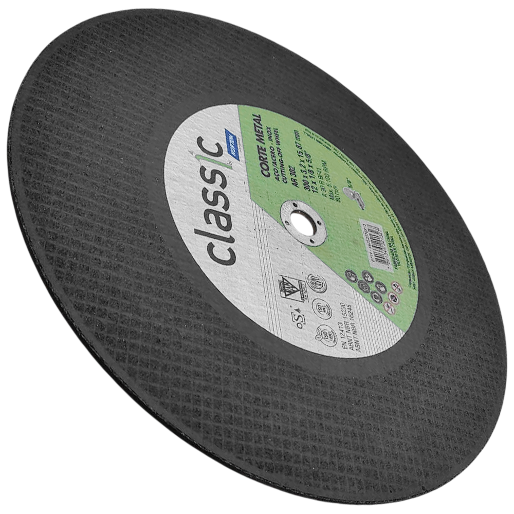 DISCO DE CORTE NORTON 66253370713 300X3.2X15.87 (12X1/8X5/8) CLASSIC AR302 - Imagem 3