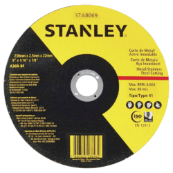 STA8069 DISCO DE CORTE STANLEY 230X2.5X22 (9X1/10X7/8)
