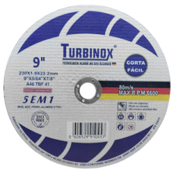 DISCO DE CORTE TURBINOX DTBX9 230X1.9X22.23 (9X5/64X7/8) A46 TBF 41