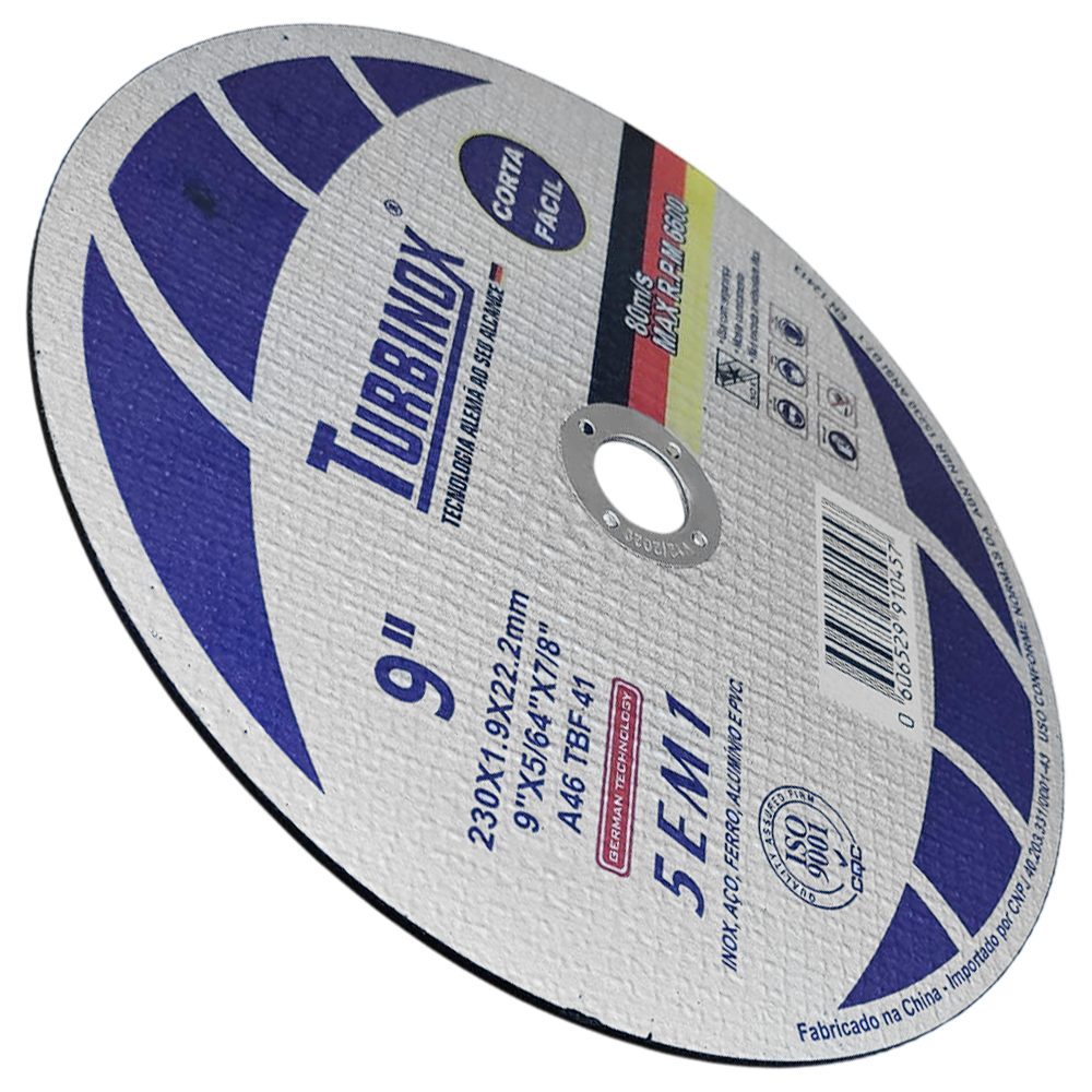 DISCO DE CORTE TURBINOX DTBX9 230X1.9X22.23 (9X5/64X7/8) A46 TBF 41 - Imagem 3