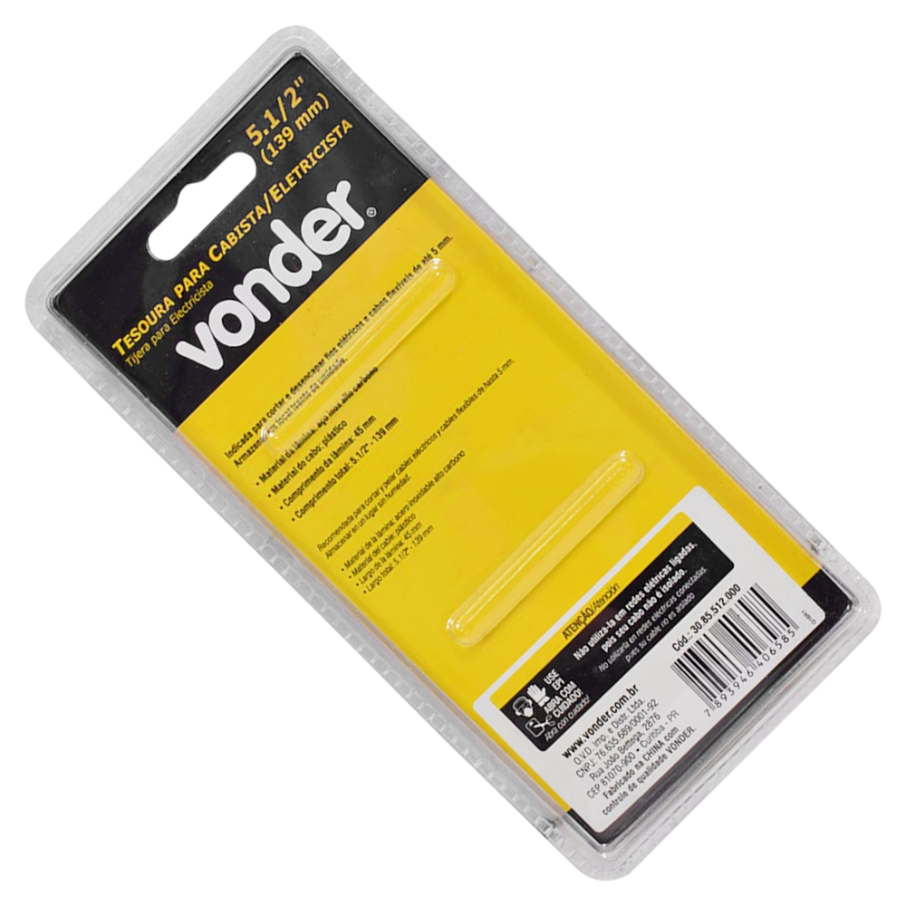 TESOURA PARA CABISTA/ELETRICISTA 5.1/2" VONDER 3085512000 - Imagem 2