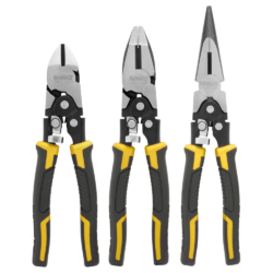 JOGO DE ALICATES AÇÃO COM 03 PEÇAS DEWALT DWHT70485 (UNIVERSAL, CORTE, BICO )