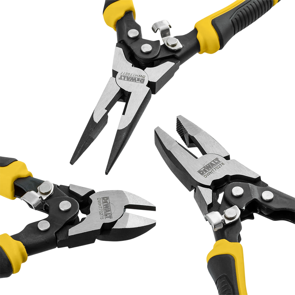 JOGO DE ALICATES AÇÃO COM 03 PEÇAS DEWALT DWHT70485 (UNIVERSAL, CORTE, BICO ) - Imagem 3