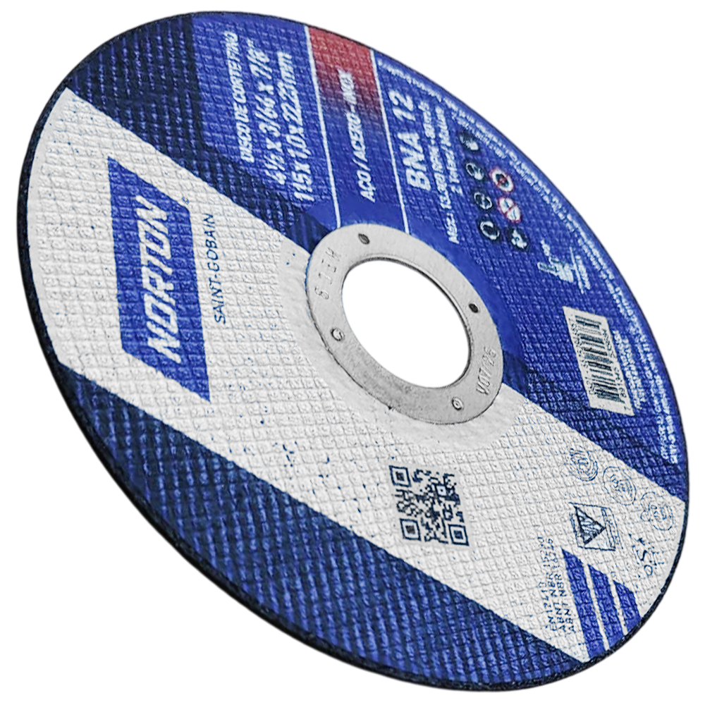 DISCO DE CORTE NORTON 66252846557 115X1.0X22.23 (4.1/2X3/64X7/8) AZUL BNA12 NEW - Imagem 3