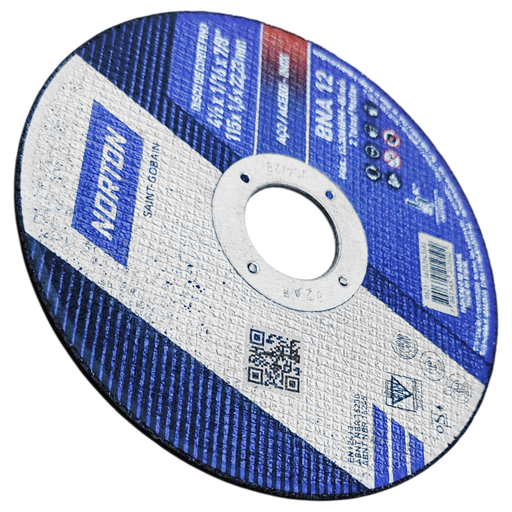 DISCO DE CORTE NORTON 66252843680 115X1.6X22.23 (4.1/2X1/16X7/8) AZUL BNA12 - Imagem 3