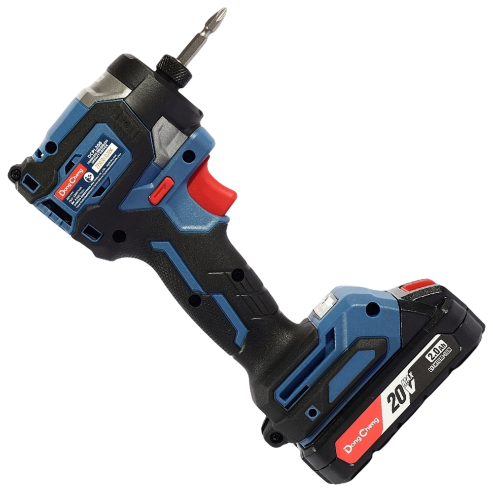 PARAFUSADEIRA DE IMPACTO 1/4" A BATERIA 20V DONGCHENG DCPL208 208NM - COM 01 BATERIA 2.0AH, CARREGADOR BIVOLT E MALETA - Imagem 3
