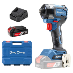 PARAFUSADEIRA DE IMPACTO 1/4" A BATERIA 20V DONGCHENG DCPL208 208NM - COM 01 BATERIA 2.0AH, CARREGADOR BIVOLT E MALETA
