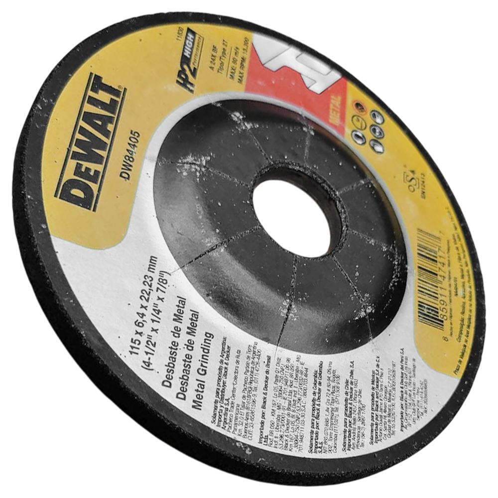 DISCO DE DESBASTE DEWALT DW84405 115X6X22.23 (4.1/2X1/4X7/8) METAL HP2 - Imagem 3