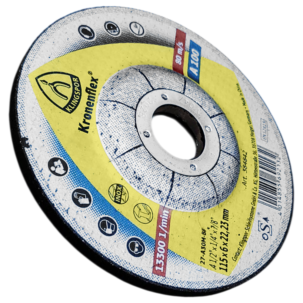 DISCO DE DESBASTE KLINGSPOR 384842 115X6X22.23 (4.1/2X1/4X7/8) EXTRA A100 - Imagem 3