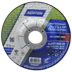 DISCO DE DESBASTE NORTON 66252843686 SUPER BDA50 115X5.0X22.23MM (4.1/2X3/16X7/8)