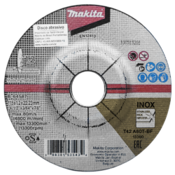 DISCO DE CORTE MAKITA B-64587 115X1.2X22.23 (4.1/2X3/64X7/8) CENTRO DEPRIMIDO