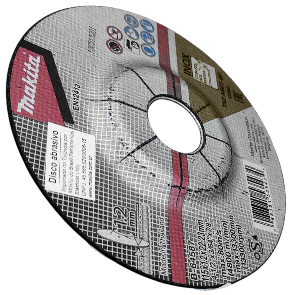 DISCO DE CORTE MAKITA B-64587 115X1.2X22.23 (4.1/2X3/64X7/8) CENTRO DEPRIMIDO - Imagem 3