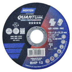 DISCO DE CORTE NORTON 66253371289 115X1.0X22.23 (4.1/2X3/64X7/8) QUANTUM BHP12