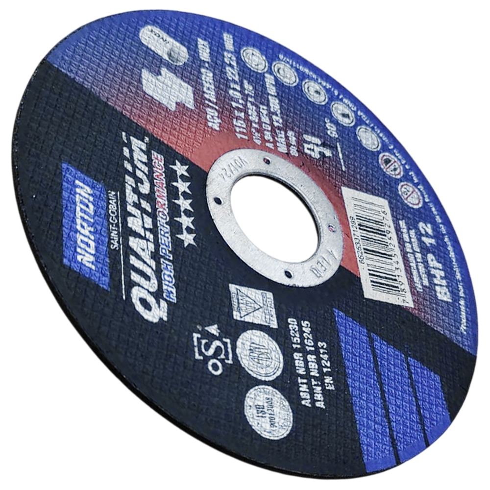 DISCO DE CORTE NORTON 66253371289 115X1.0X22.23 (4.1/2X3/64X7/8) QUANTUM BHP12 - Imagem 3