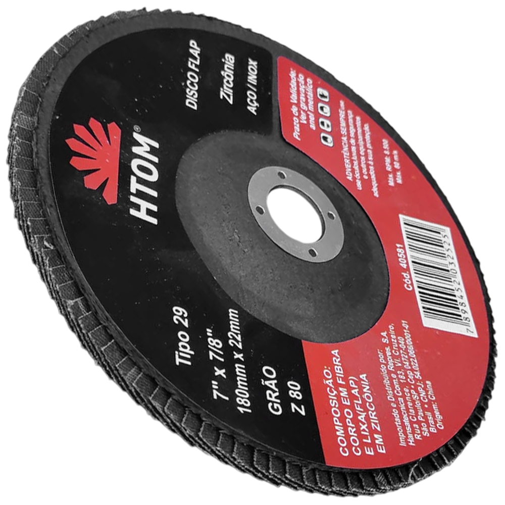 DISCO FLAP HTOM 40581 180X22.23MM (7X7/8) G80 DF007Z80 ZIRCONADO - Imagem 3