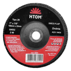 DISCO FLAP HTOM 40581 180X22.23MM (7X7/8) G80 DF007Z80 ZIRCONADO