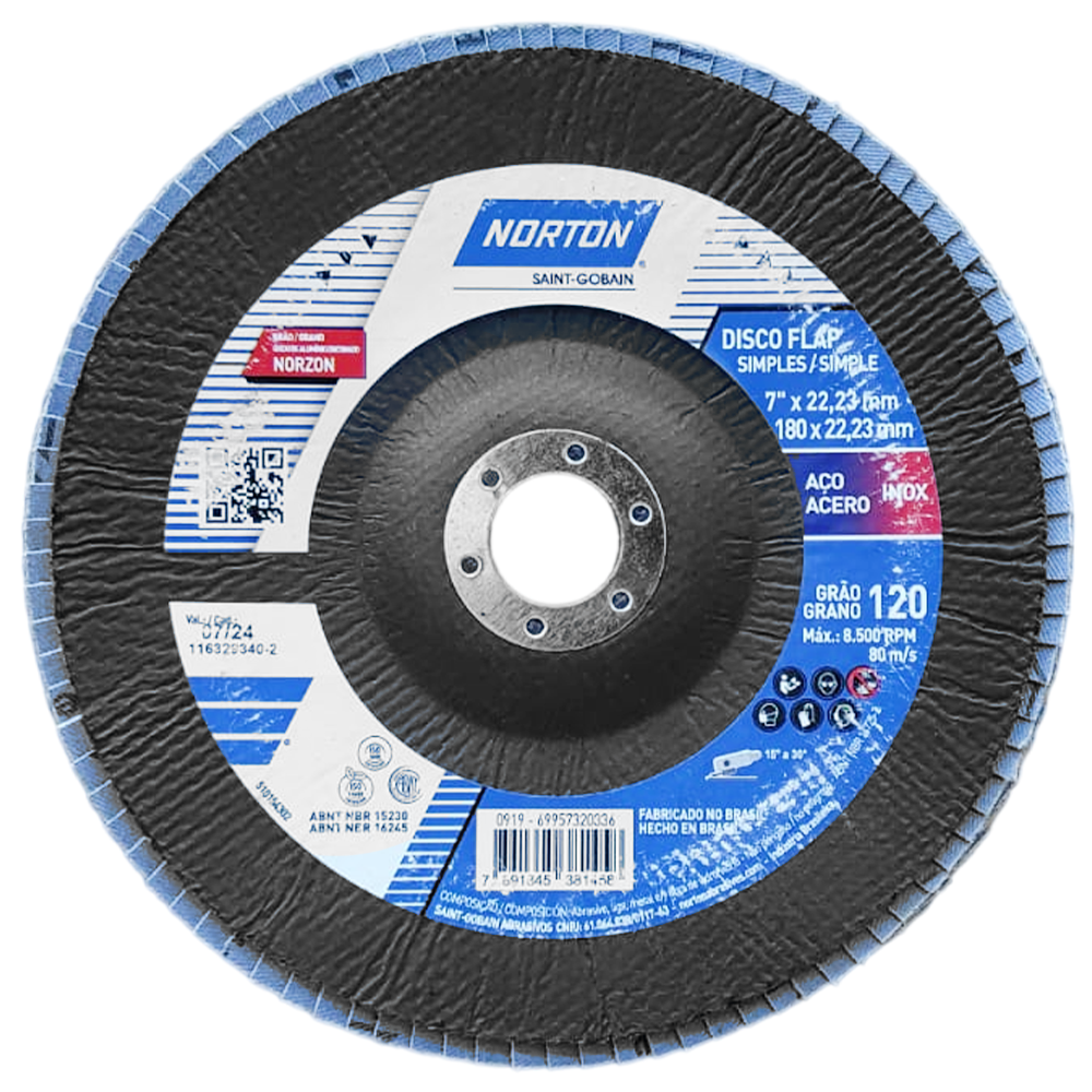 DISCO FLAP NORTON 69957320336 R822 ORIGINAL 180X22MM (7X7/8) G120
