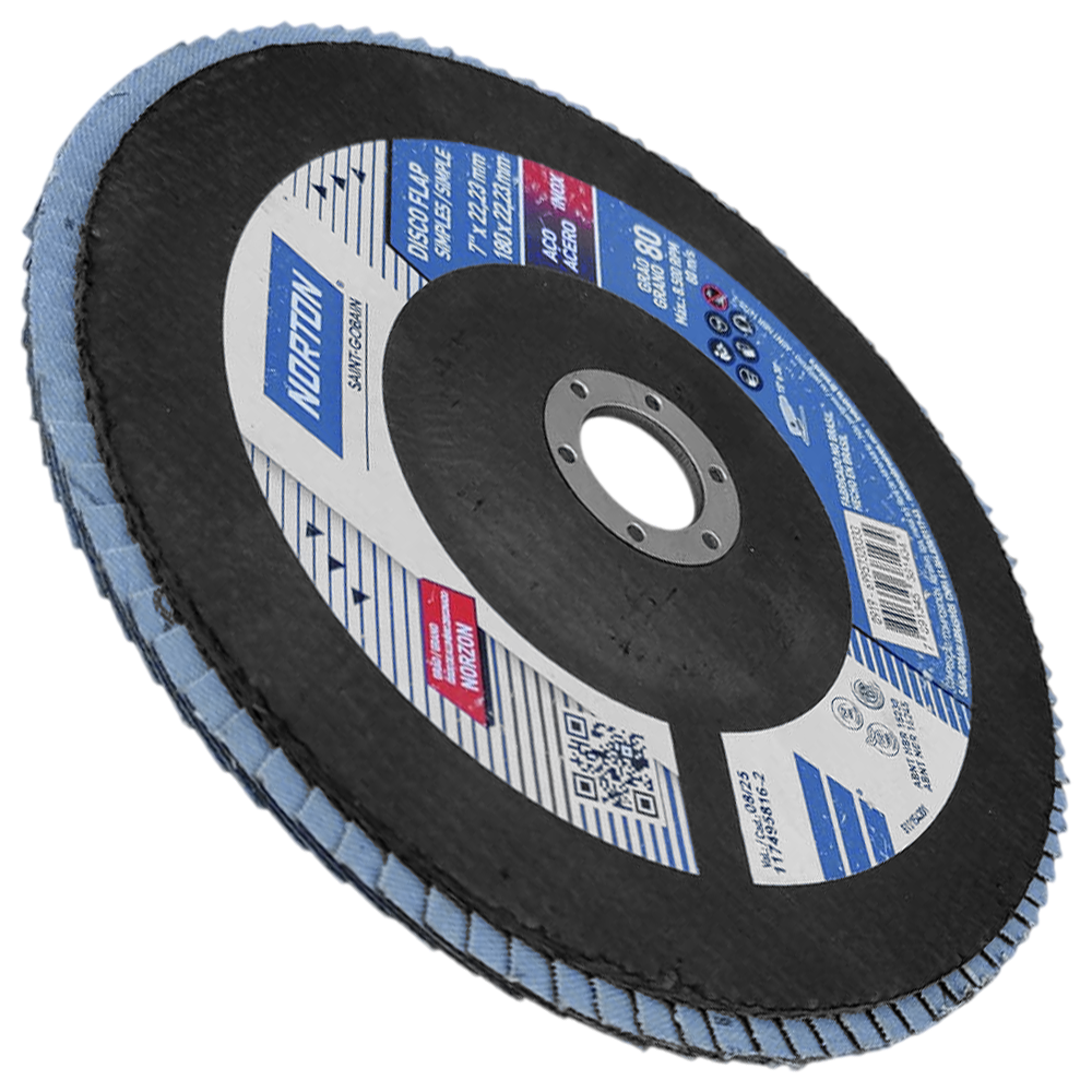 DISCO FLAP NORTON 69957320333 R822 ORIGINAL 180X22MM (7X7/8) G80 - Imagem 3