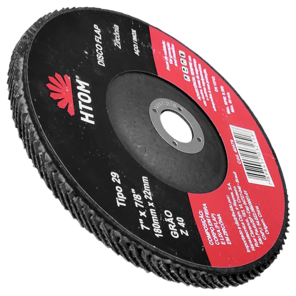 DISCO FLAP HTOM 40579 180X22.23MM (7X7/8) G40 DF007Z40 ZIRCONADO - Imagem 3