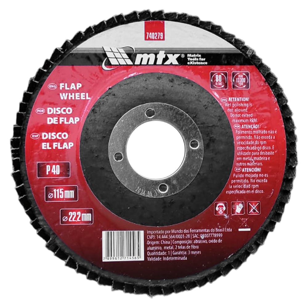 DISCO FLAP MTX 740279 115MMX22MM (4.1/2X7/8) G40