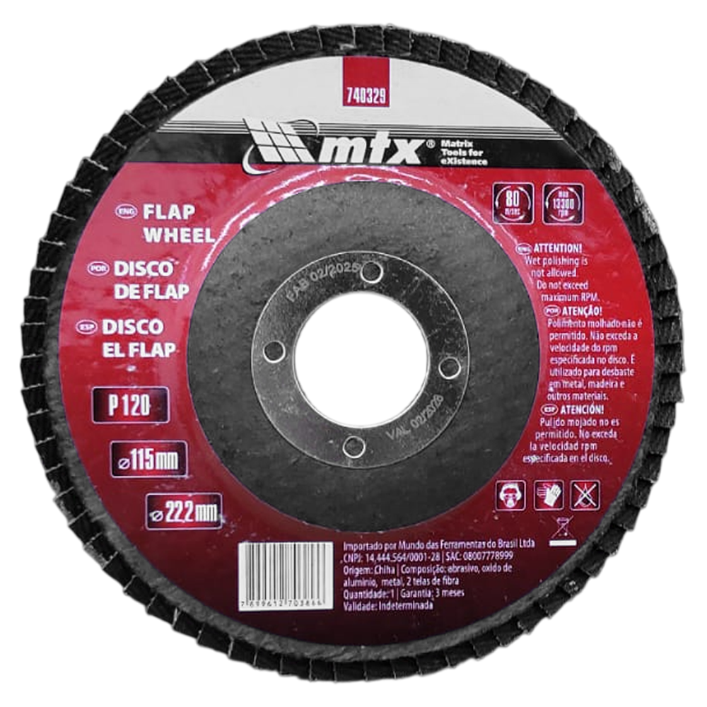 DISCO FLAP MTX 740329 115MMX22MM (4.1/2X7/8) G120
